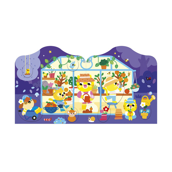 Zestaw kreatywny - książeczka z naklejkami Ogród , dla dzieci, 18 m+, Janod