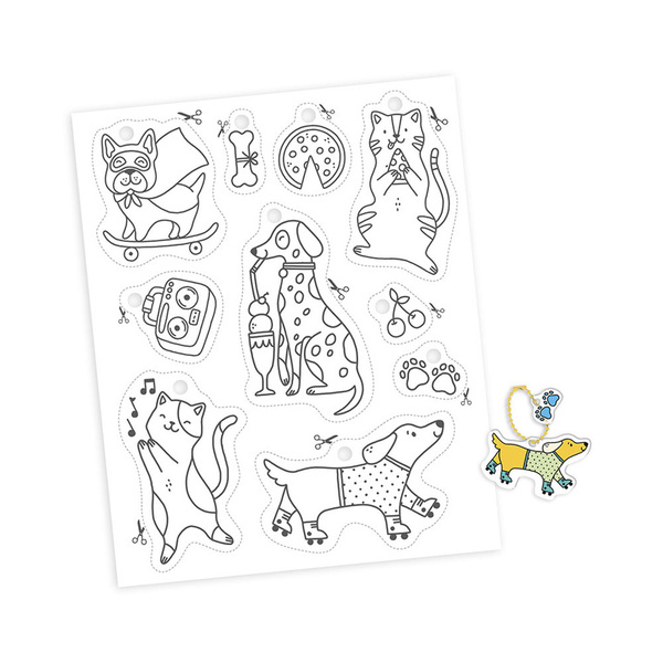 Zestaw kreatywny do tworzenia ozdób Koty i psy, dla dzieci 7 lat+, Janod