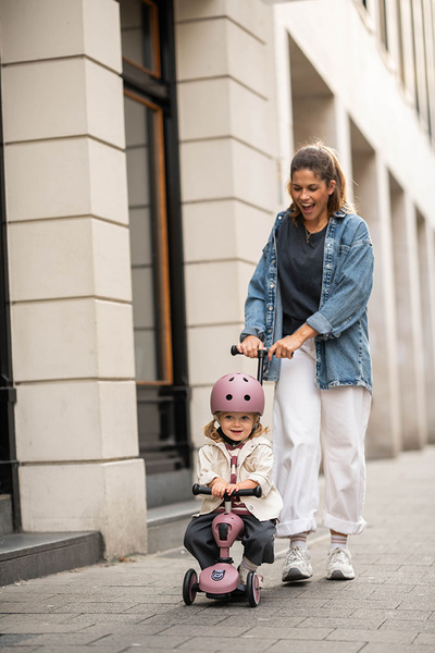 Scoot and Ride HK1 Push and Go 2w1 jeździk i hulajnoga dla dzieci 1-5 lat, kolor: Wildberry