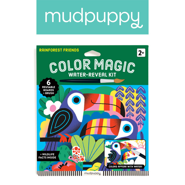 Kolorowanka wodna wielorazowa Las deszczowy dla dzieci, 2 lata+, Mudpuppy