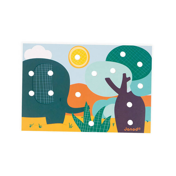 Układanka pierwsza drewniana mozaika 2+, Janod