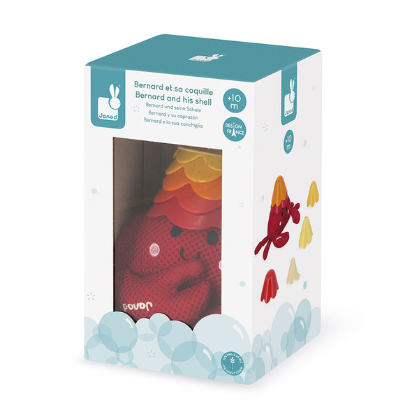 Zabawka do kąpieli - krab z muszelkami, dla dzieci, 10 m+, Janod