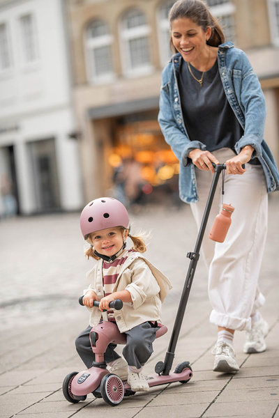 Scoot and Ride HK1 Push and Go 2w1 jeździk i hulajnoga dla dzieci 1-5 lat, kolor: Wildberry