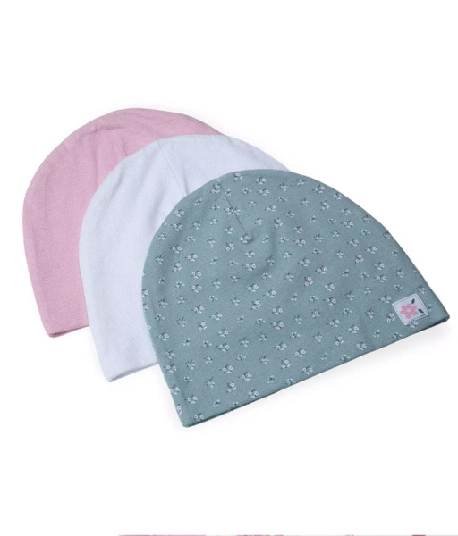 Sinsay Czapka dziewczęca gładka i w serduszka, 3-pak