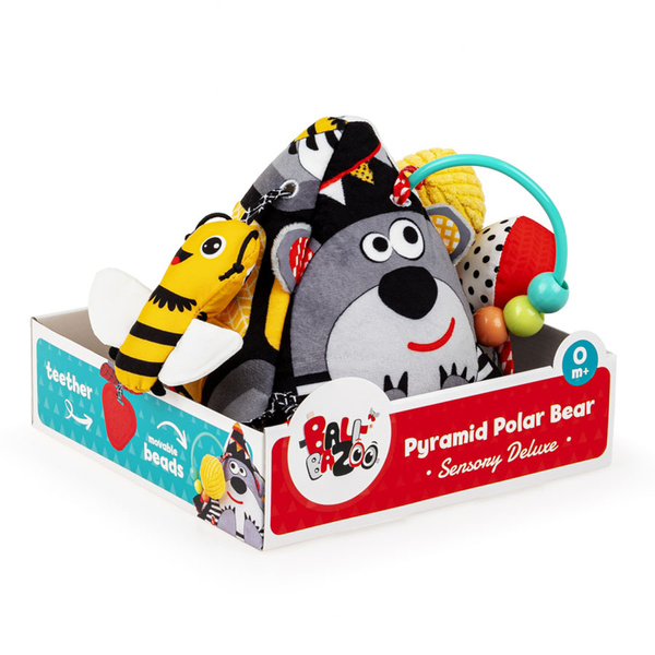 Zabawki sensoryczne - Piramidka Miś Polarny Deluxe, 0 m+. Balibazoo