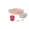 Komplet naczyń z silikonu z przyssawką pink, Beaba