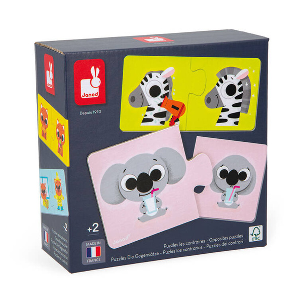 Pierwsze puzzle do pary Przeciwieństwa 24 elementy dla dzieci 2+, Janod