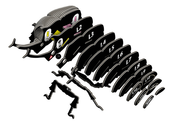 Puzzle 3D Układanka Chrząszcz Nosorożec - zestaw kreatywny dla dzieci 6 lat+, Eugy