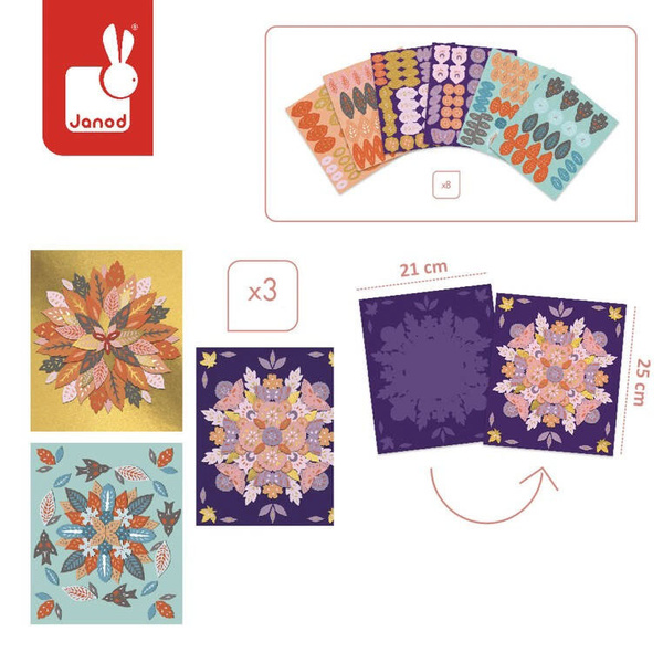 Zestaw kreatywny Mandale Natura - zabawka artystyczna dla dzieci 7+, Janod