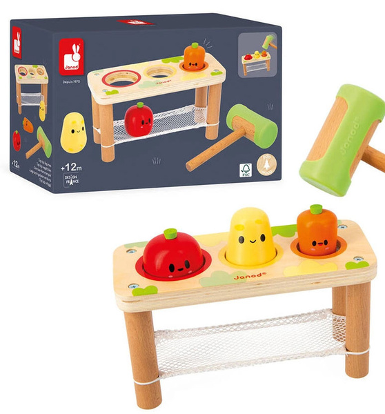 Drewniana przebijanka Warzywa Farma 12m+, Janod