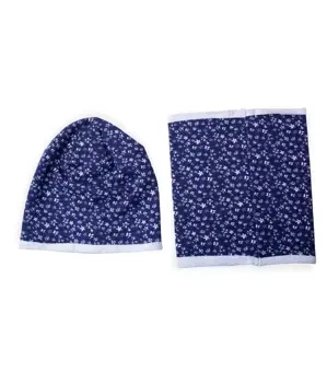 Sinsay Czapka i komin, dziewczęce, z nadrukiem w drobne kwiatki