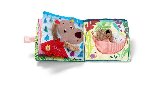 Książeczka z mini-pacynką na palec wielofunkcyjna Buziaki dla Cezara Niedźwiadek Cesar 12 m +, Lilliputiens