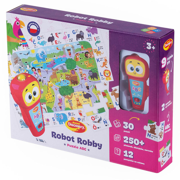 Robot Robby interaktywne puzzle ABC dla dzieci 3 lata+, Dumel Discovery