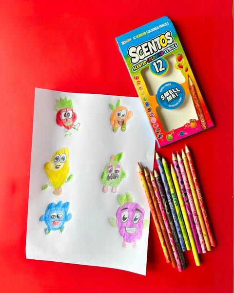 Pachnące Kredki Ołówkowe, zestaw 12 szt., dla dzieci, 3 lata+, Scentos