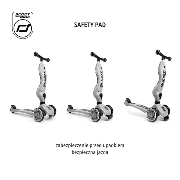 Scoot and Ride HK1 Push and Go 2w1 jeździk i hulajnoga dla dzieci 1-5 lat, kolor: Steel