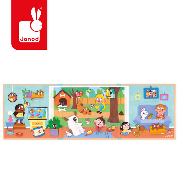 Magnetyczna układanka Zwierzęta domowe Magneti'stories 3+, Janod