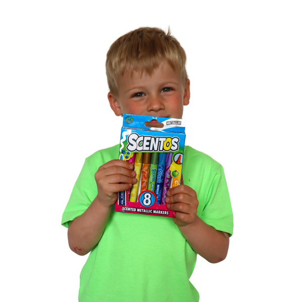 Pachnące markery - metaliczne, zestaw 8 szt., dla dzieci, 3 lata+, Scentos