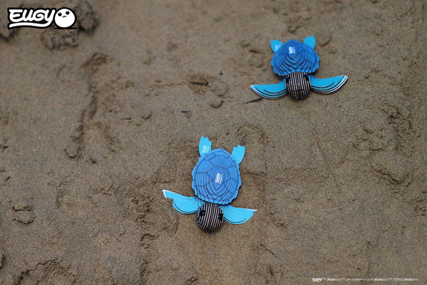 Układanka 3D Żółwik - puzzle przestrzenne zabawka kreatywna dla dzieci 6 lat+, Eugy