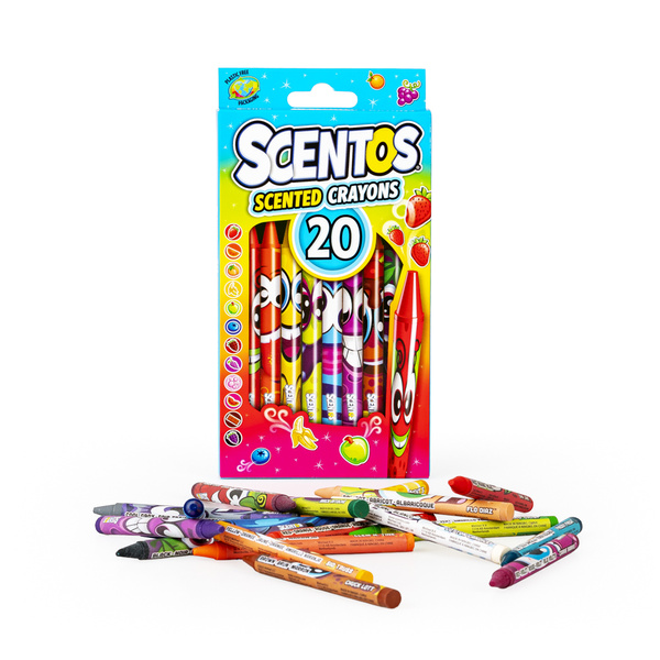 Pachnące Kredki Świecowe - 20 kolorów, dla dzieci, 3 lata+, Scentos