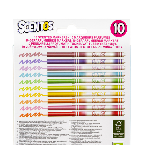Pachnące Flamastry - Pastelowe, zestaw 10 szt., dla dzieci 3 lata+, Scentos