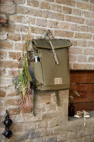 Green Label Plecak dla mam z akcesoriami Rolltop Backpack Olive, Lassig