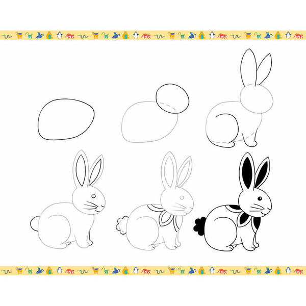 Zestaw kreatywny Rysowanie krok po kroku Zwierzęta 6+, Janod