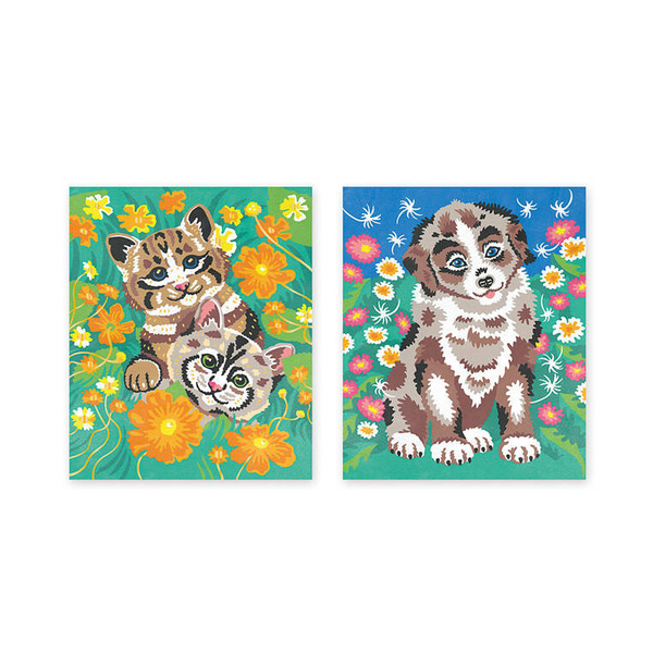 Zestaw kreatywny Malowanie po numerach Małe zwierzątka 2 obrazy 7+, Janod