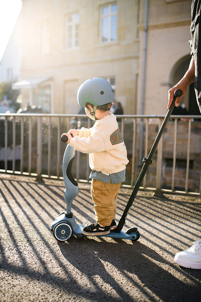 Scoot and Ride HK1 Push and Go 2w1 jeździk i hulajnoga dla dzieci 1-5 lat, kolor: Steel