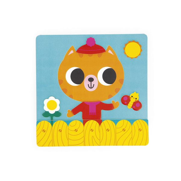 Magnetyczna układanka Plan dnia Kot, drewniana, dla dzieci, 2 lata+, Janod