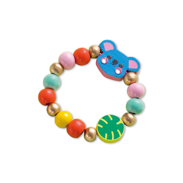 Zestaw kreatywny do tworzenia biżuterii z drewna Sekretna dżungla 4+, Janod