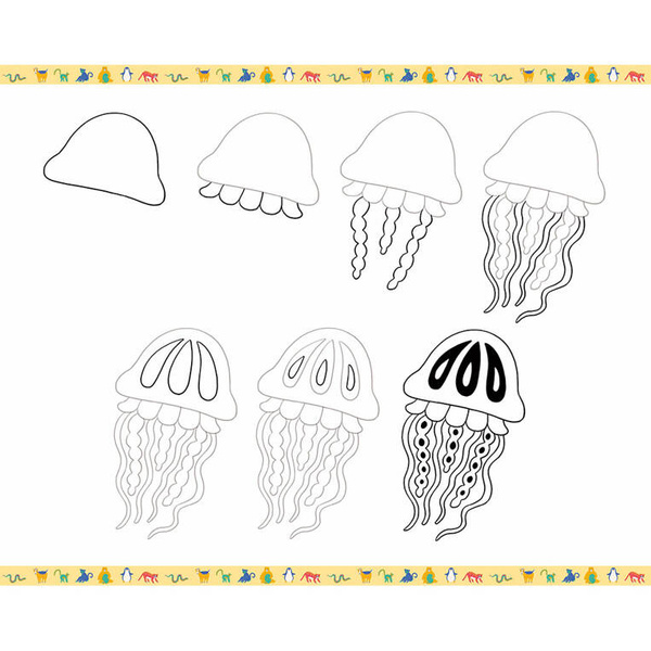 Zestaw kreatywny Rysowanie krok po kroku Zwierzęta 6+, Janod