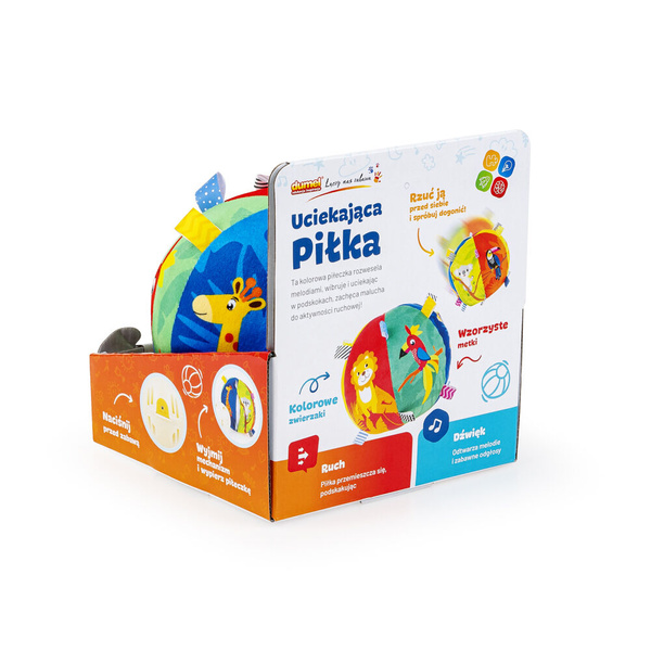 Zabawki interaktywne - Uciekająca Piłka, dla dzieci 12 m+, Dumel