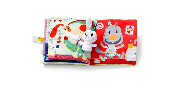 Książeczka z mini-pacynką wielofunkcyjna Królik dentysta 6 m+, Lilliputiens