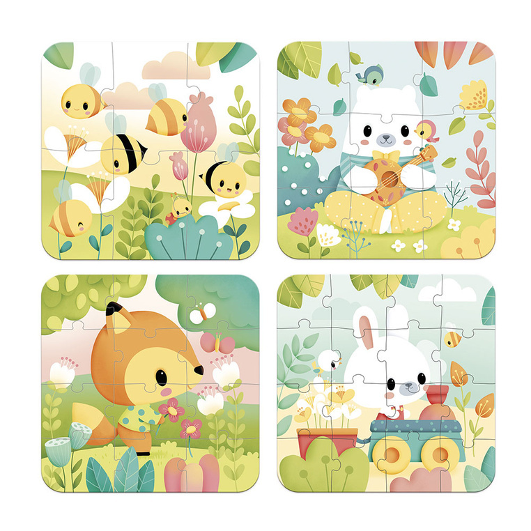 Janod Puzzle progresywne Pure pastelowe kolory