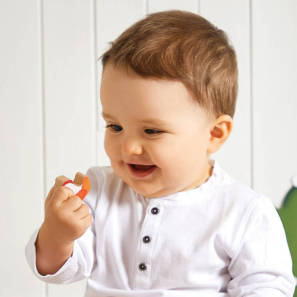 Drewniany traktor do ciągnięcia z przyczepką Farma dla dzieci 12 m+, Janod