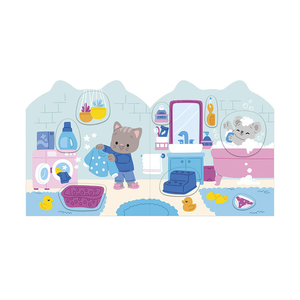 Zestaw kreatywny - książeczka z naklejkami Dom, dla dzieci, 18 m+, Janod