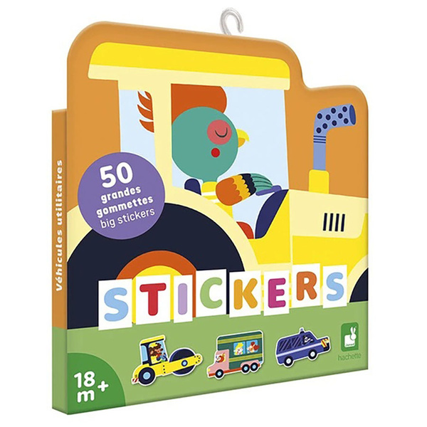 Zestaw kreatywny - książeczka z naklejkami Pojazdy, dla dzieci, 18 m+, Janod