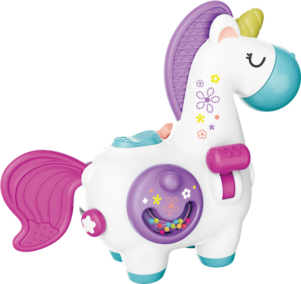 Zabawki sensoryczne - Wesoły Jednorożec, zabawki dla dzieci 6 m+, Tuli Fun