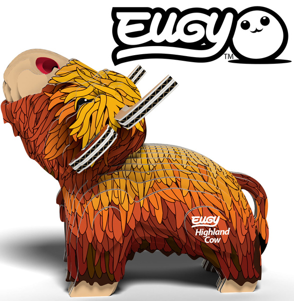 Puzzle 3D Układanka Szkocka Krowa - zestaw kreatywny dla dzieci 6lat+, Eugy