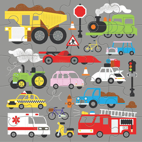 Puzzle magnetyczne 2w1 Środki transportu 20 elementów 4+, Mudpuppy