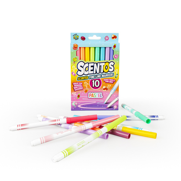 Pachnące Flamastry - Pastelowe, zestaw 10 szt., dla dzieci 3 lata+, Scentos