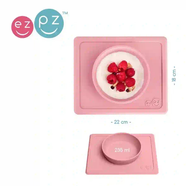 Silikonowa miseczka z podkładką 2w1 Mini Bowl, dla dzieci, 0 m+, EZPZ
