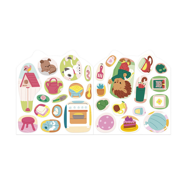 Zestaw kreatywny - książeczka z naklejkami Dom, dla dzieci, 18 m+, Janod