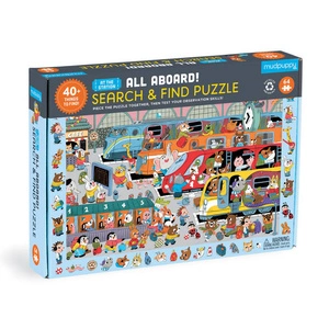 Puzzle obserwacyjne Stacja kolejowa 64 elementy 4+, Mudpuppy