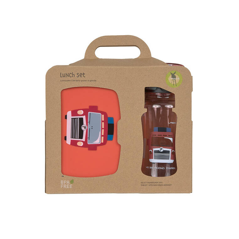 Bidon i lunchbox dla dzieci Lassig Tiny Drivers Wóz strażacki