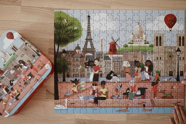 Puzzle w walizce Paryż 200 elementów 7+, Janod