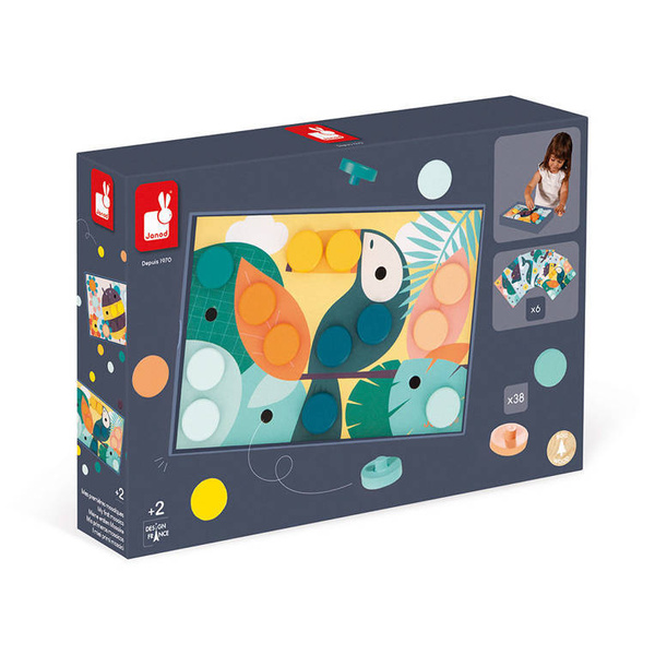 Układanka pierwsza drewniana mozaika 2+, Janod