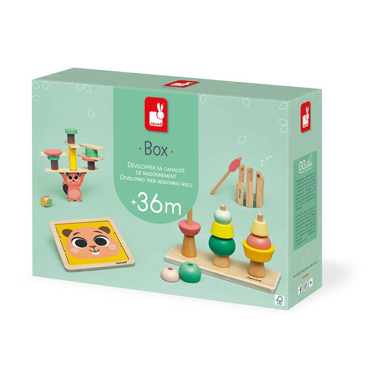 Zestaw zabawek edukacyjnych Janod Box 36m+ zabawka edukacyjna