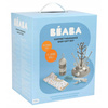 zestaw prezentowy dla noworodka (suszarka i szczotka do butelek, śliniak, pojemniki na mleko), Beaba