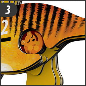 Układanka Puzzle 3D Tygrys tasmański - zestaw kreatywny dla dzieci 6+, Eugy